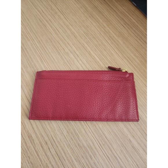 Lodis Red Pebbled Leather Cardholder Wallet - Picture 4 of 6
